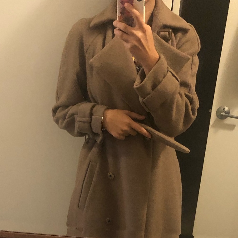 Asos design double breasted tan color coat